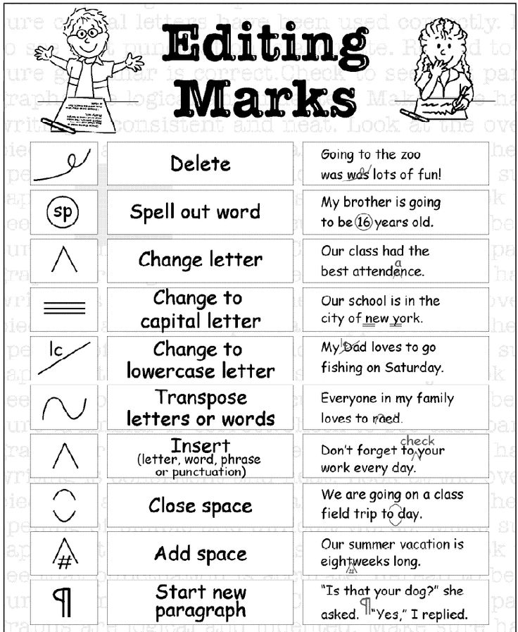 marking symbols for writing